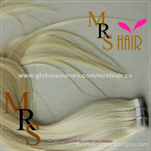 24-Inch blond color china straight tape in hair